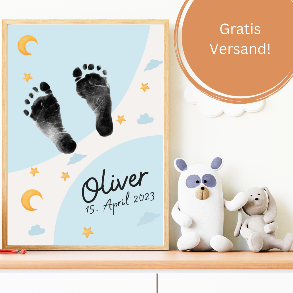 Babyposter - Mond und Sterne