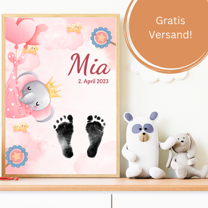 Babyposter - Elefant im Tuch