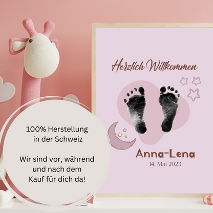 Babyposter - Herzlich Willkommen