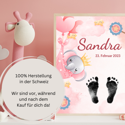 Babyposter - Elefant im Tuch