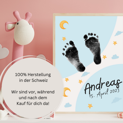 Babyposter - Mond und Sterne