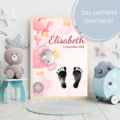 Babyposter - Elefant im Tuch