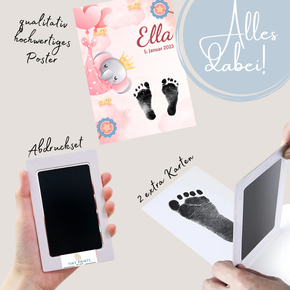 Babyposter - Elefant im Tuch